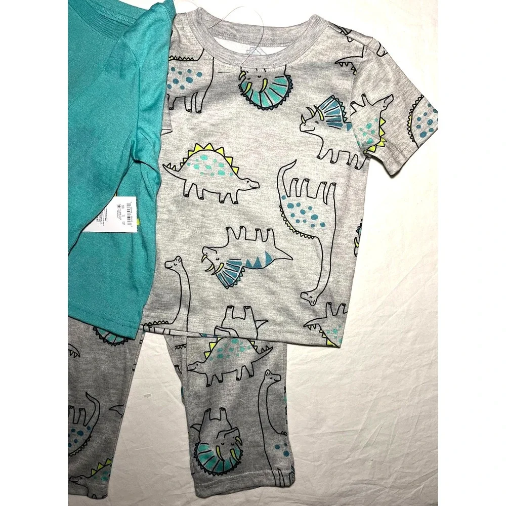 Carter's‎ Just One You Toddler Boy 2T Dinosaur 3pc Pajama Set Gray Green NWT